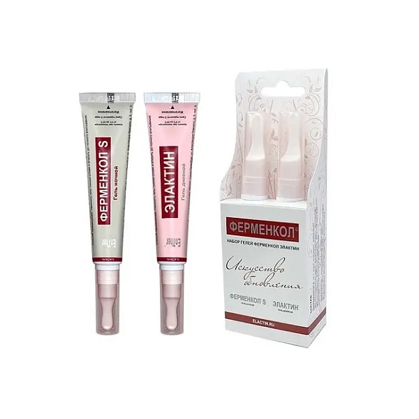 Набор гелей Ферменкол Элактин EnTher ночной 15мл + дневной 15мл