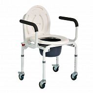 Кресло-туалет Мега-Оптим 4-х колесах FS813.